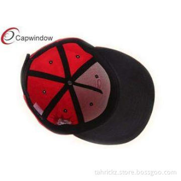 Black Sandwich Beak Velcro Strap Back Hats 6 Panel Baseball